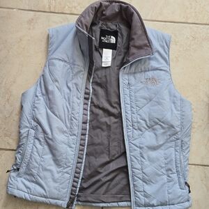 The North Face Light Blue and Gray Vest